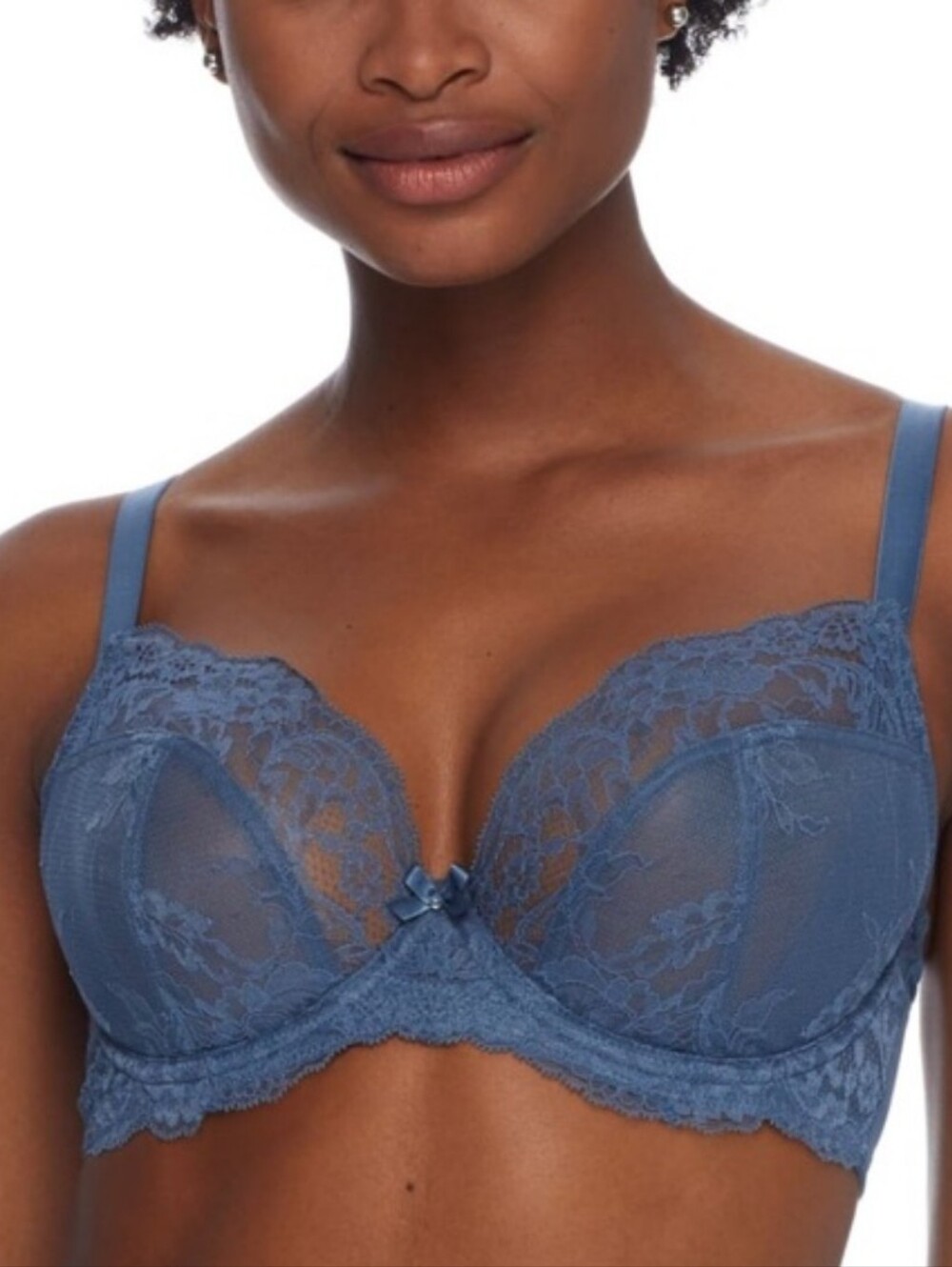 Panache Ana Side Support Plung Bra Lace Underwire Size 34H 9396